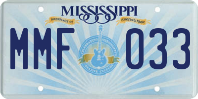 MS license plate MMF033