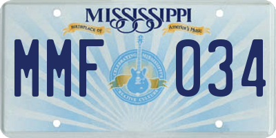 MS license plate MMF034