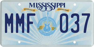 MS license plate MMF037