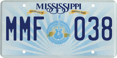 MS license plate MMF038