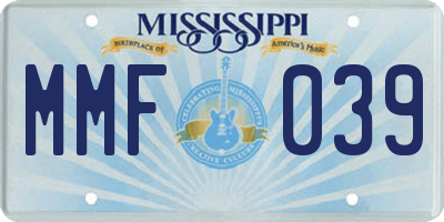 MS license plate MMF039