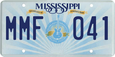 MS license plate MMF041