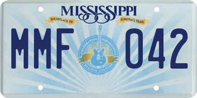 MS license plate MMF042
