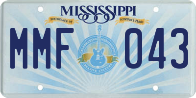 MS license plate MMF043