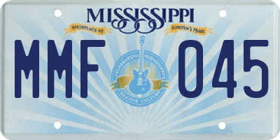 MS license plate MMF045