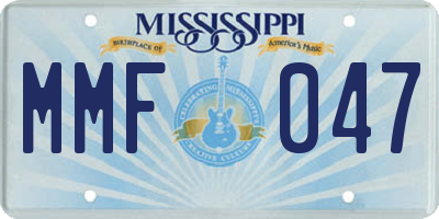 MS license plate MMF047