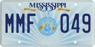 MS license plate MMF049