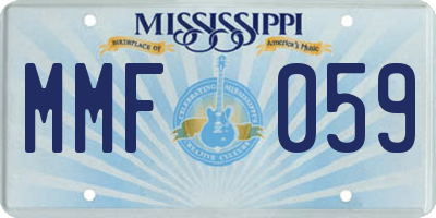 MS license plate MMF059