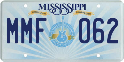 MS license plate MMF062