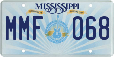 MS license plate MMF068