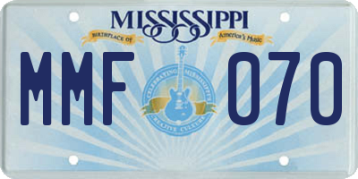 MS license plate MMF070
