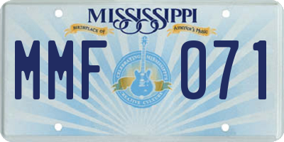 MS license plate MMF071
