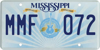 MS license plate MMF072
