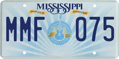 MS license plate MMF075
