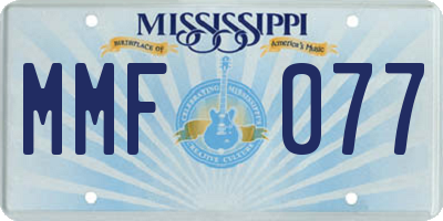 MS license plate MMF077