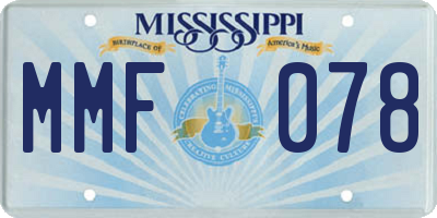 MS license plate MMF078