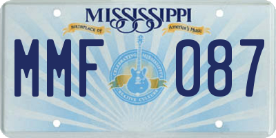 MS license plate MMF087