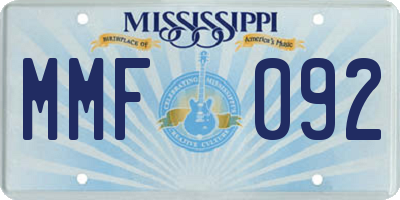 MS license plate MMF092
