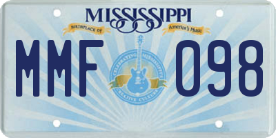 MS license plate MMF098