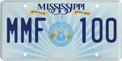 MS license plate MMF100