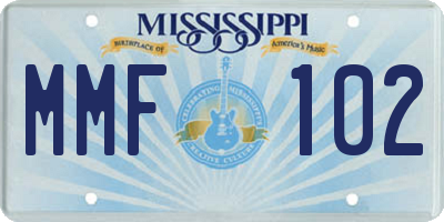 MS license plate MMF102