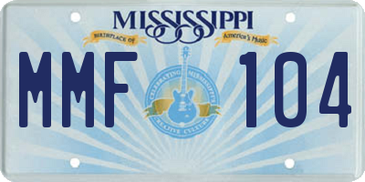 MS license plate MMF104