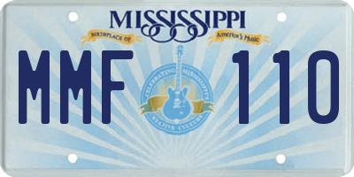 MS license plate MMF110