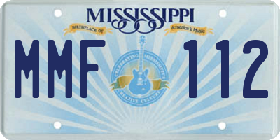 MS license plate MMF112