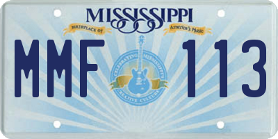 MS license plate MMF113