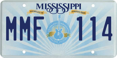 MS license plate MMF114