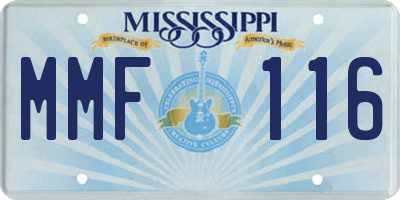 MS license plate MMF116