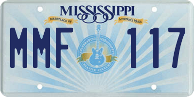 MS license plate MMF117