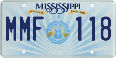 MS license plate MMF118