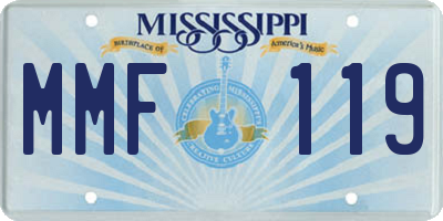 MS license plate MMF119