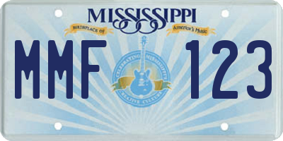MS license plate MMF123