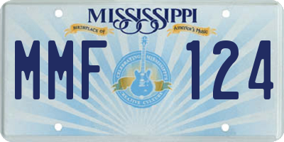 MS license plate MMF124