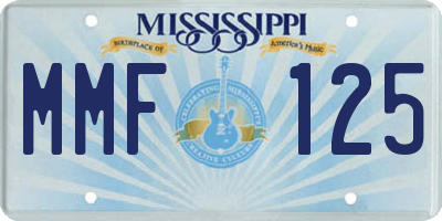MS license plate MMF125