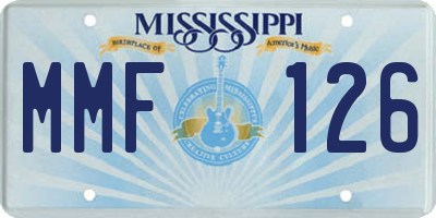 MS license plate MMF126