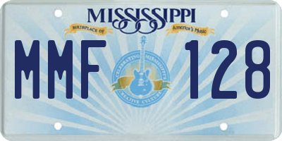 MS license plate MMF128