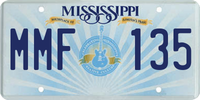 MS license plate MMF135