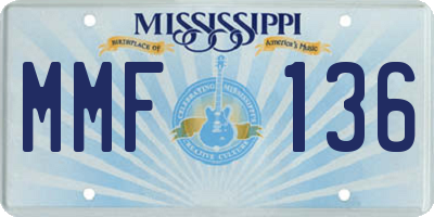 MS license plate MMF136