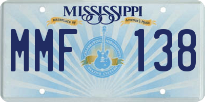MS license plate MMF138