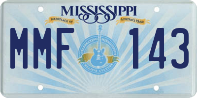 MS license plate MMF143