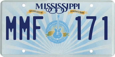 MS license plate MMF171
