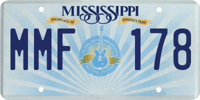 MS license plate MMF178