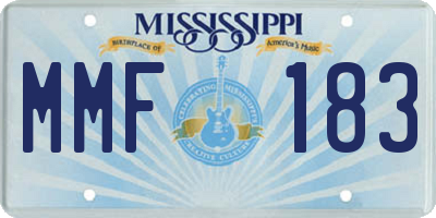 MS license plate MMF183