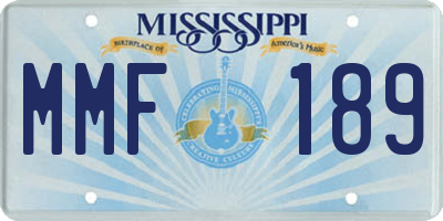 MS license plate MMF189