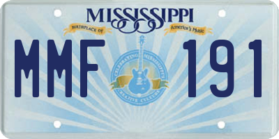 MS license plate MMF191
