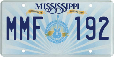 MS license plate MMF192