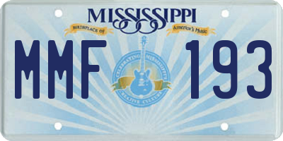 MS license plate MMF193